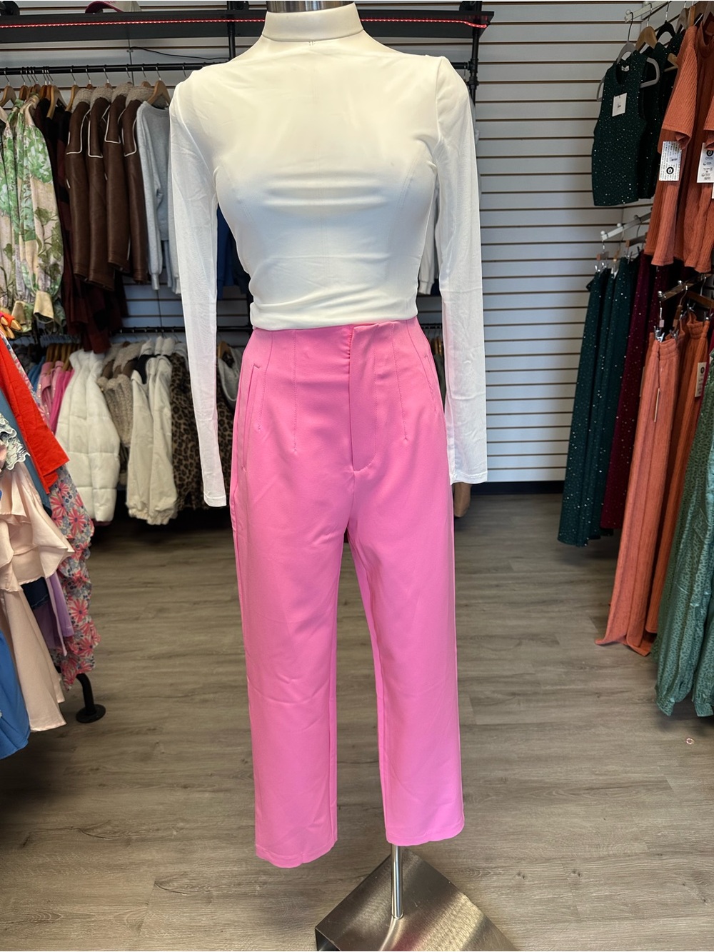Love Tree Pink High Waist Dress Pants